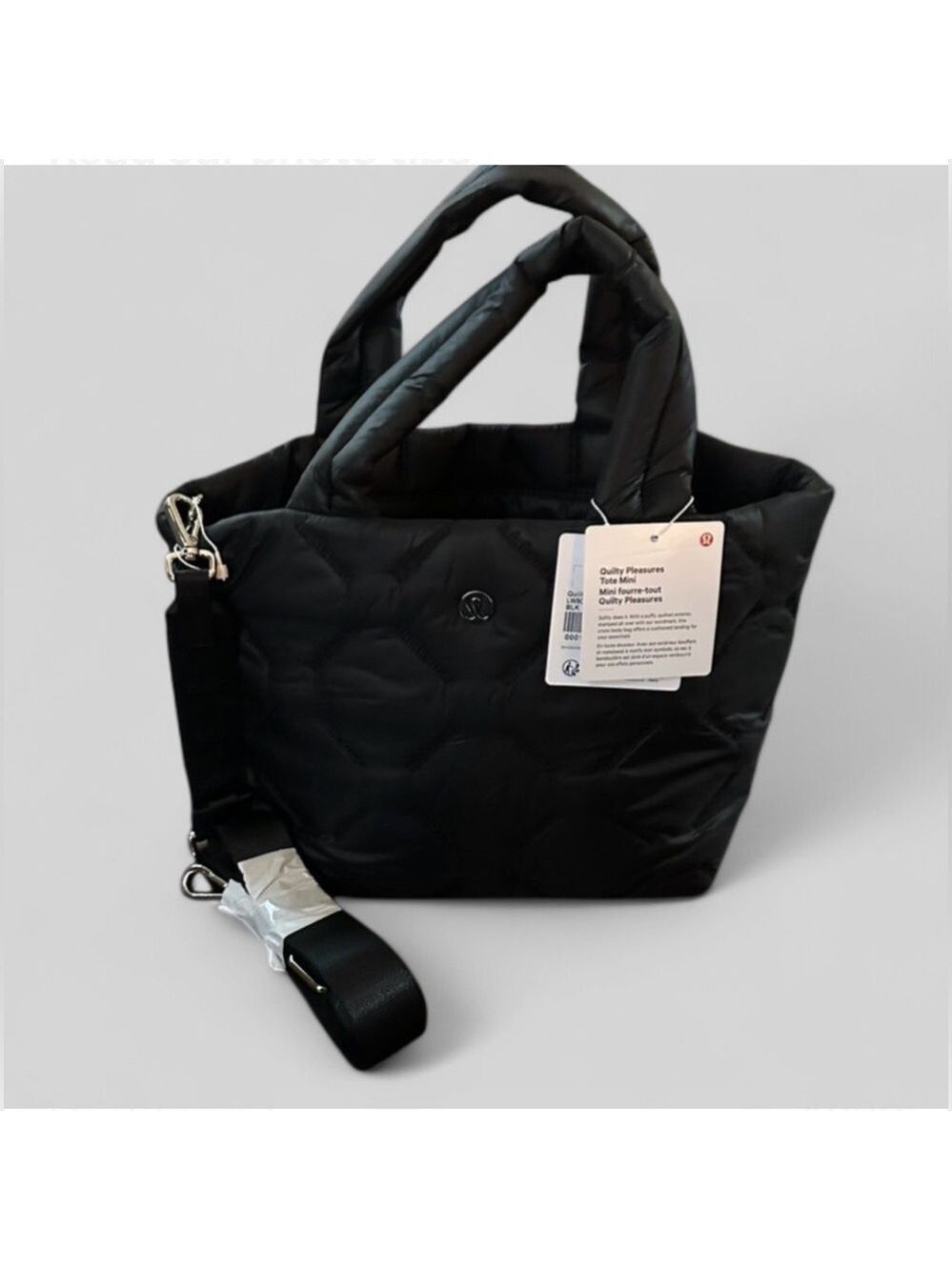 Lululemon Quilty Pleasures Tote Bag black mini 5L-NWT - Picture 5 of 10